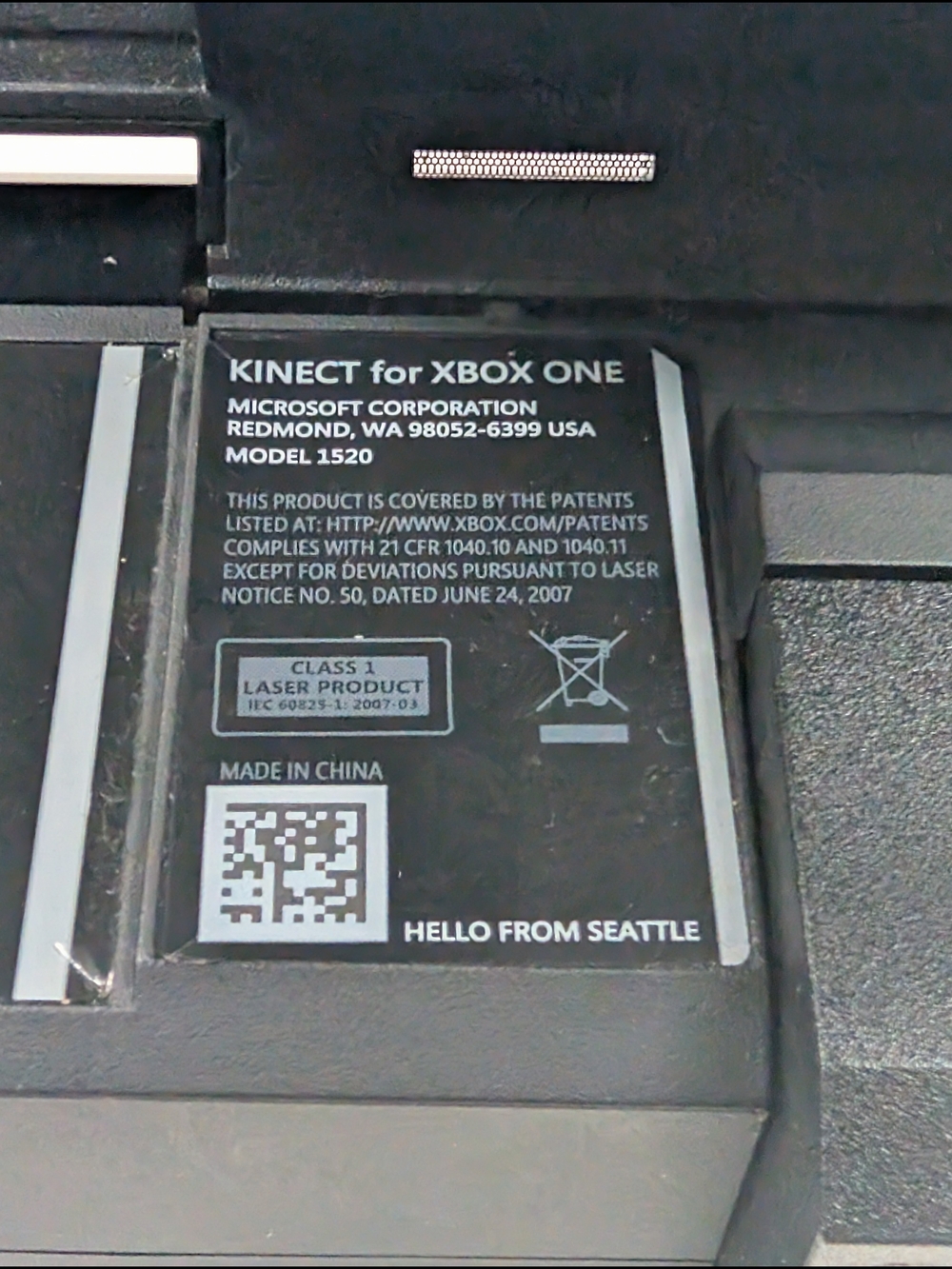 Microsoft Xbox One Kinect Sensor Camera Model 1520 Tested - Picture 4 of 5